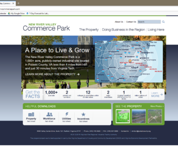 Screenshot of Commerce Park Website