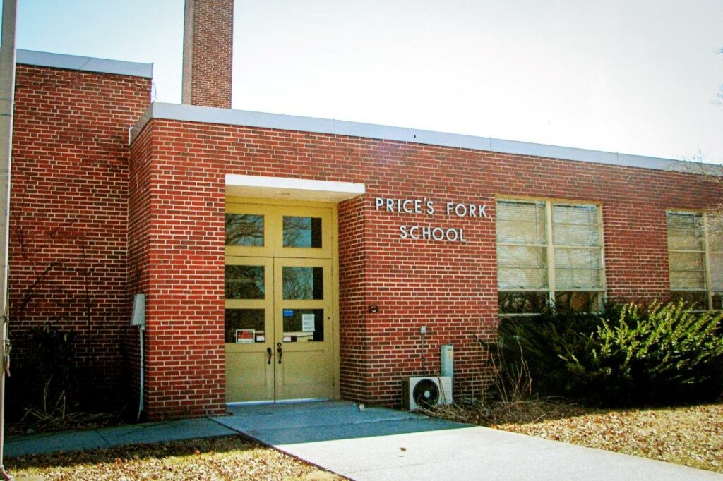 Price's Fork School building entrance